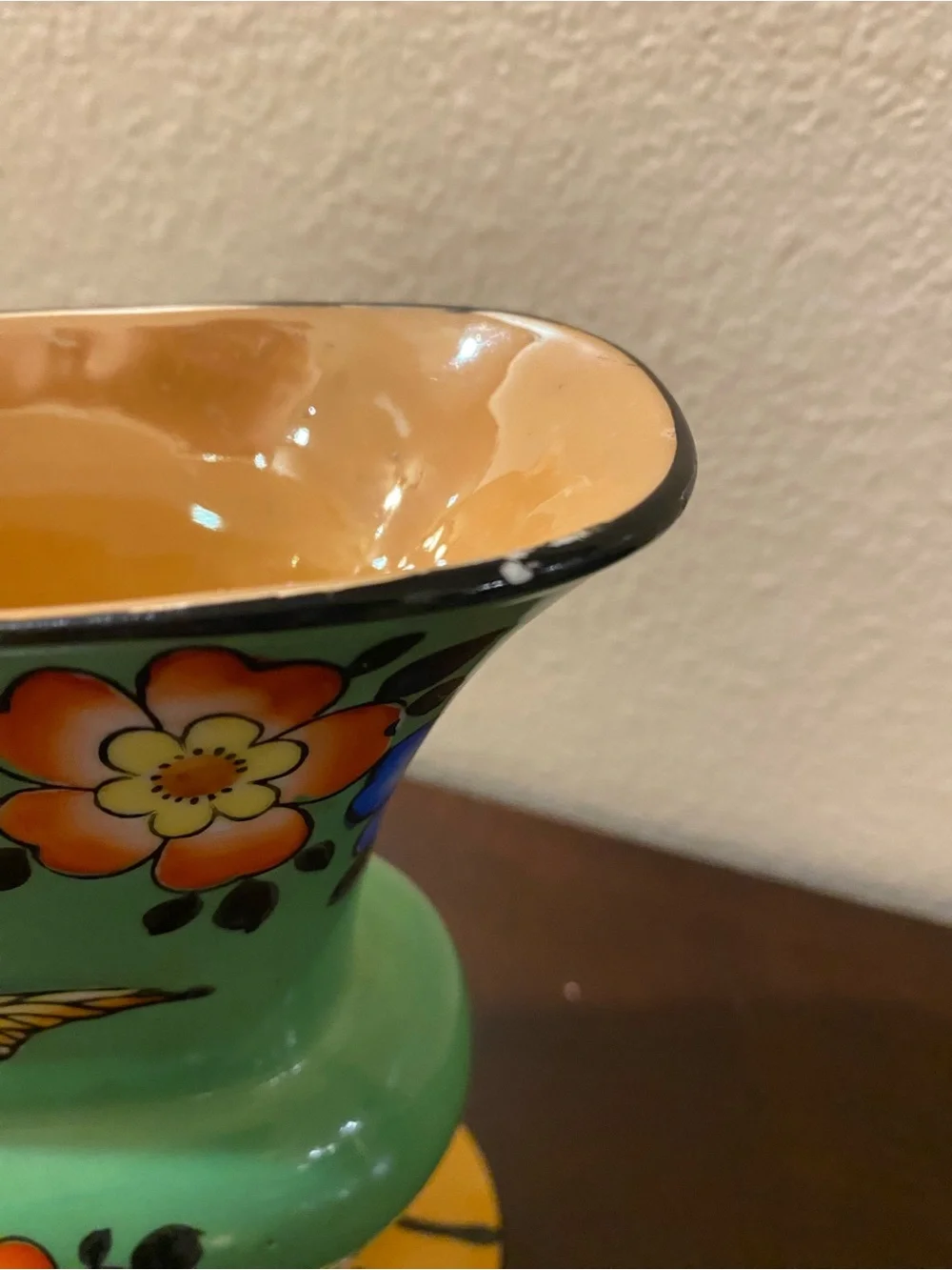Vintage Sakuraware Japan Hand Painted Butterfly Flower Vase